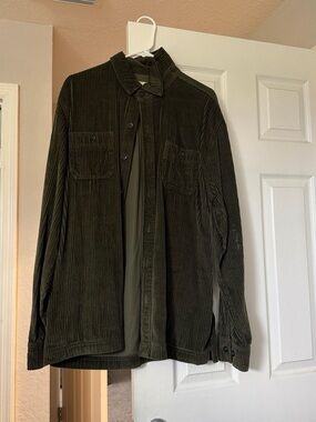 Weatherproof Olive Green Corduroy Shirt Jacket